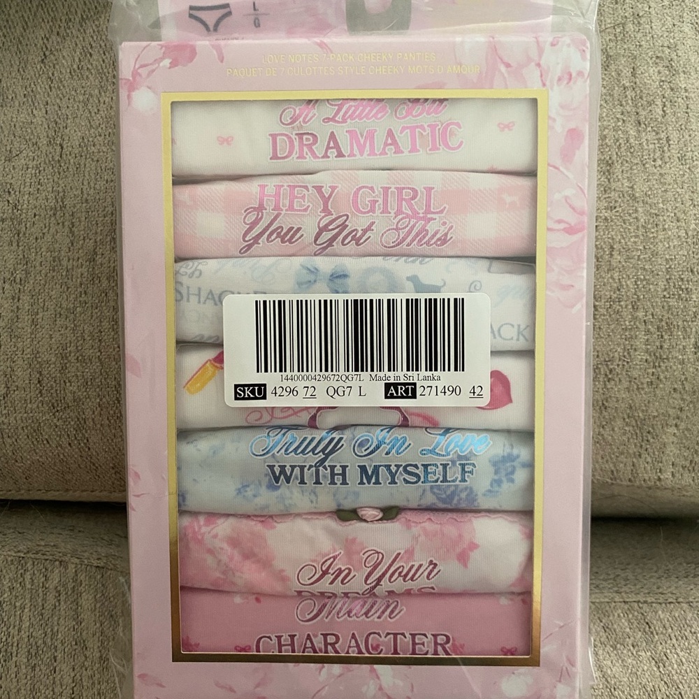 PINK Love Shack Fancy Love Notes Panty Pack Size Large New